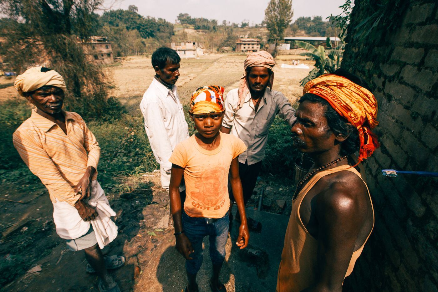 Farmers at a field training session