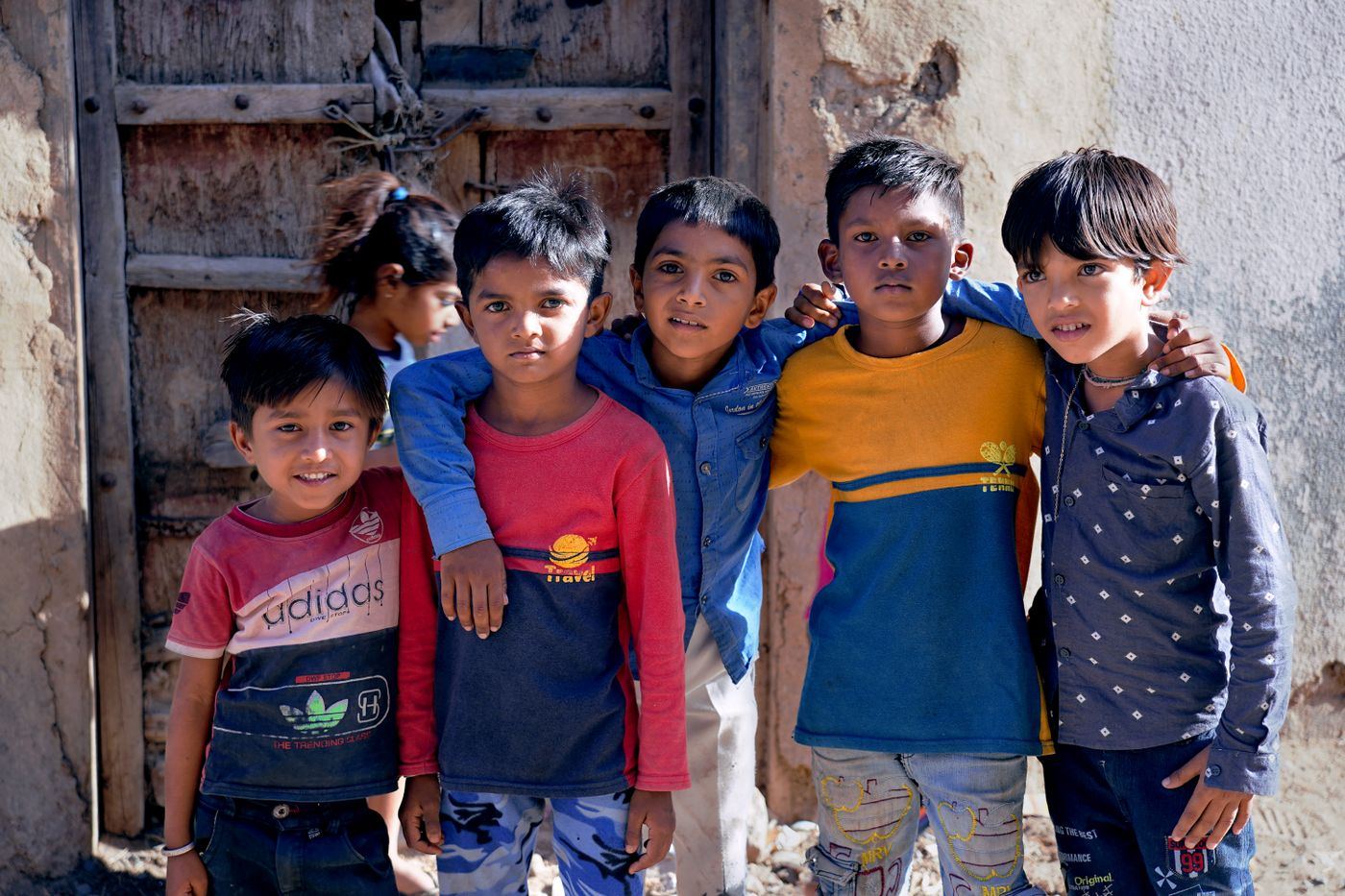 A group of smiling children standing together