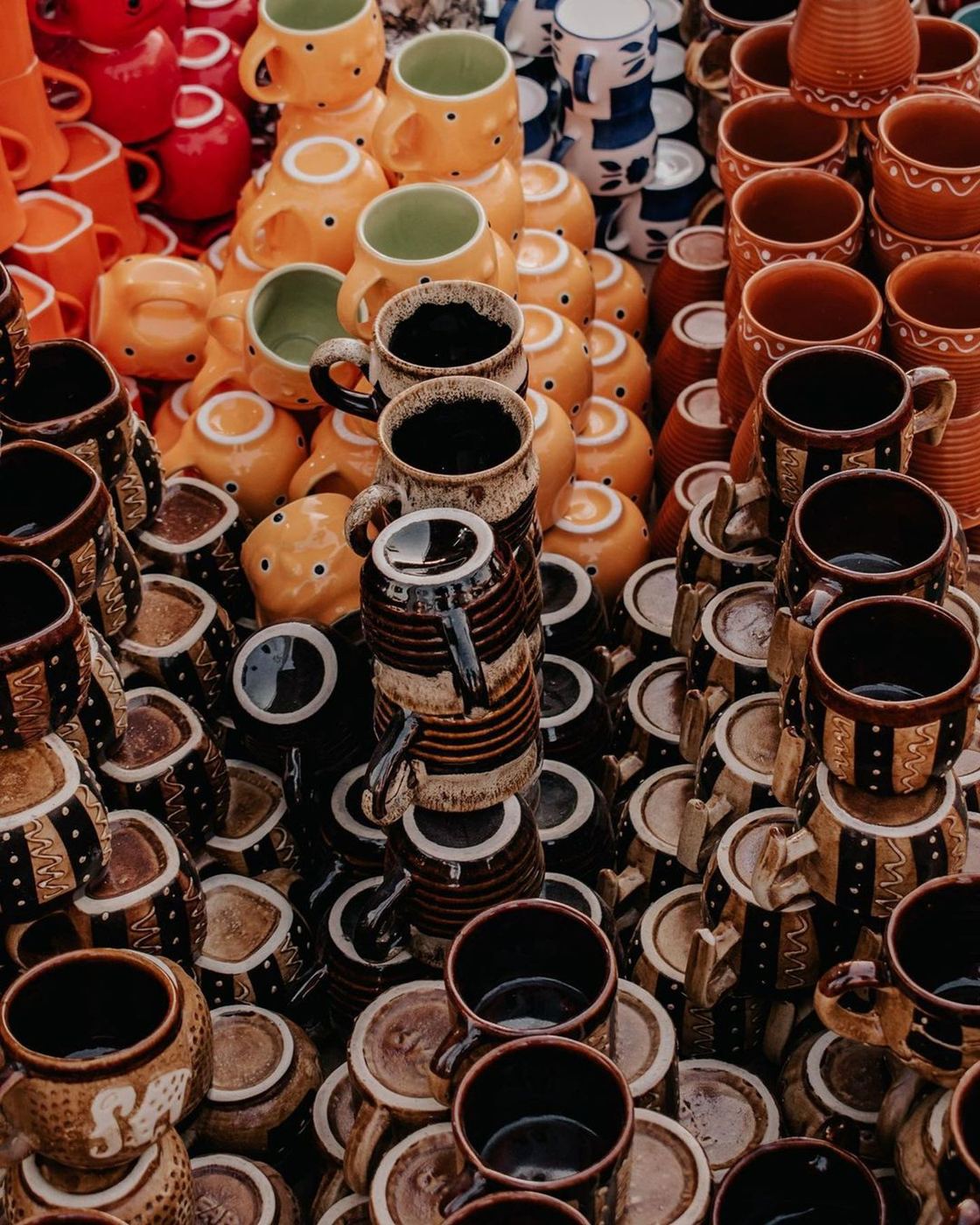 Handmade pottery from local artisans